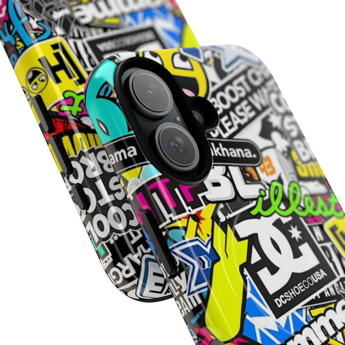 Sticker-Themed Magnetic Tough Phone Case - Detail