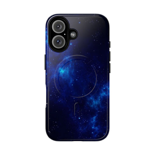 Dark blue gradient space-themed magnetic tough phone case