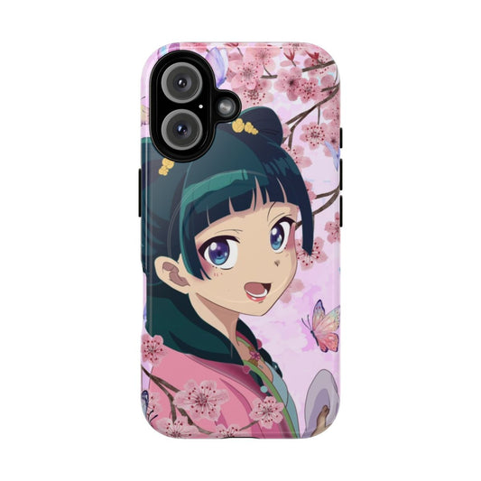 Girly Maomao anime manga inspired phone case with pink and green colors