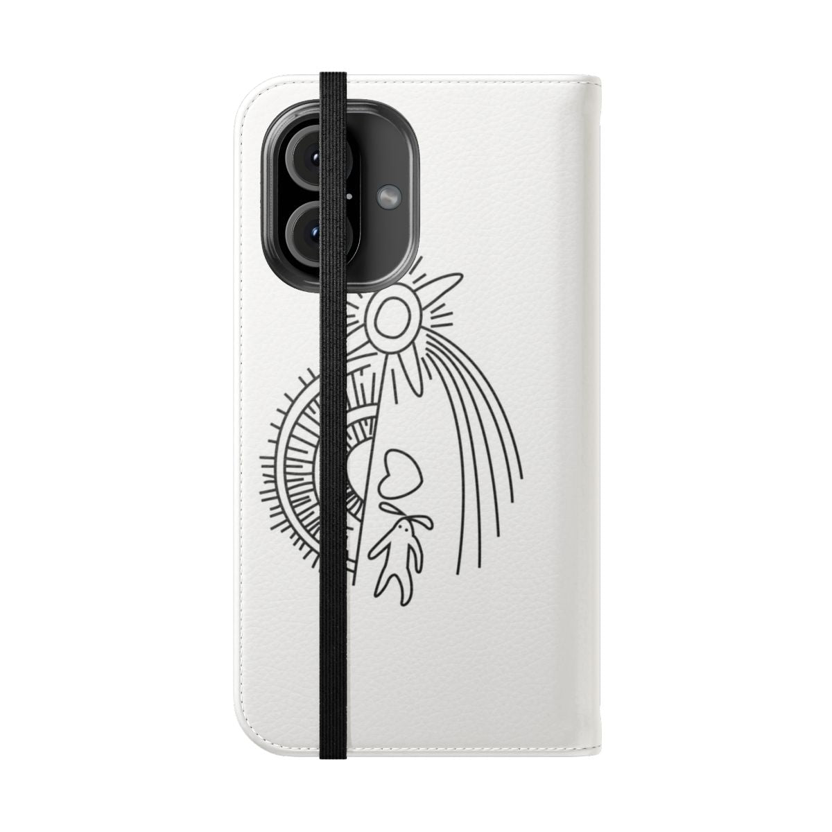 Anime-inspired flip cover phone case featuring a design inspired by the movie Howl's Moving Castle - Folded Front