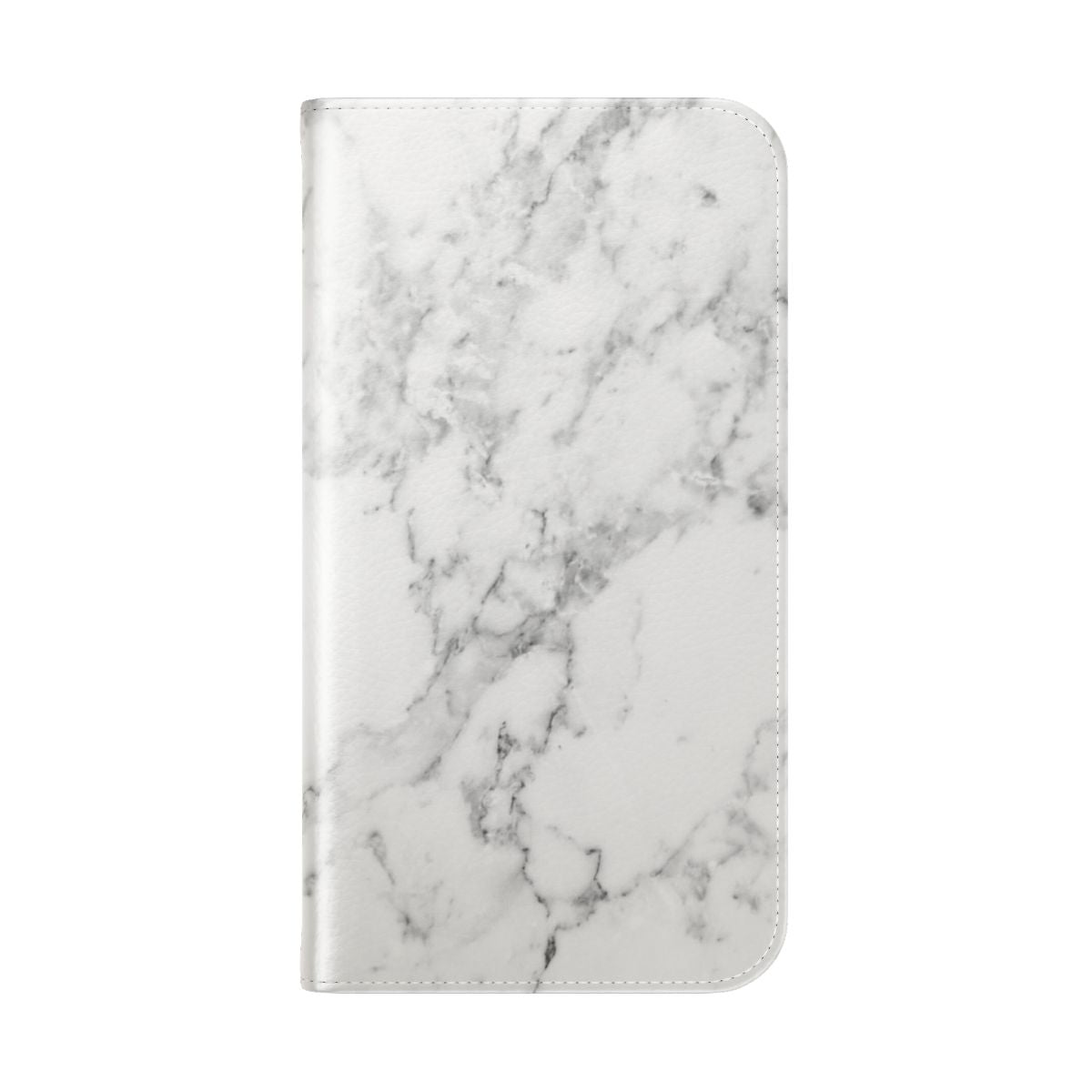 White marble print flip phone case - Folded Back