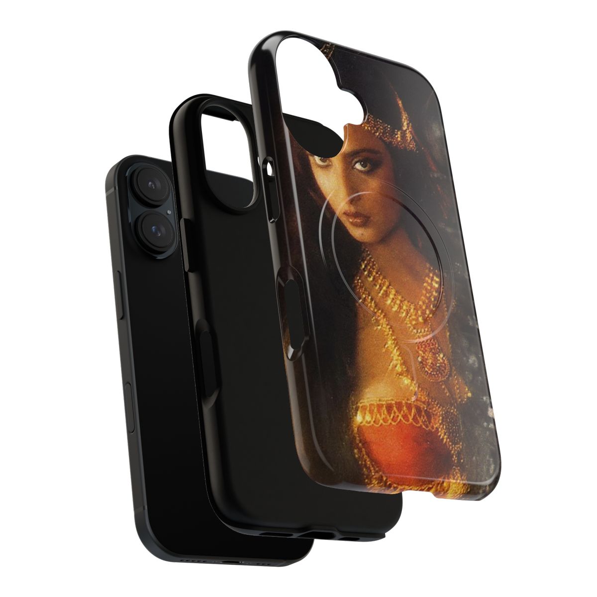 Magnetic phone case design featuring a vintage portrait of a beautiful Indian woman - Layers