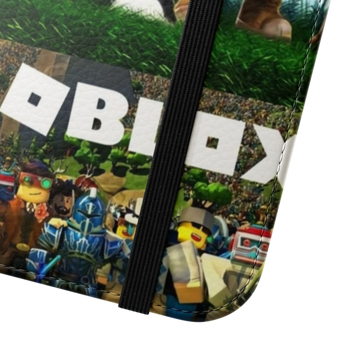 Roblox building games themed mobile phone protective flip cover case - Close Up