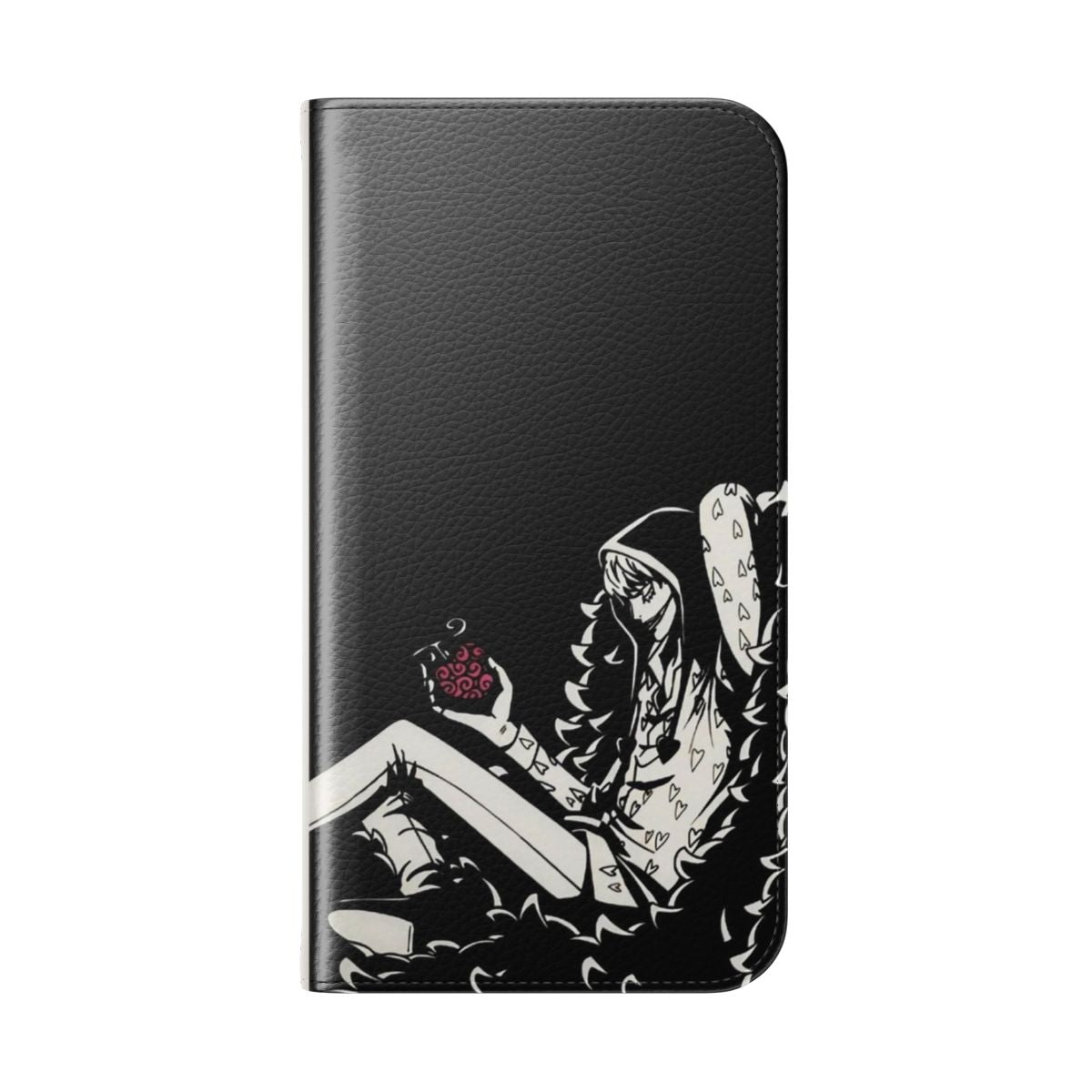 Flip cover phone case with One Piece Corazon anime character design - Folded Back