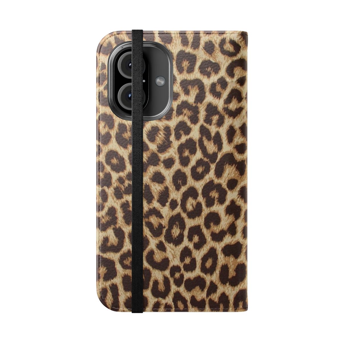 Closeup image of a leopard print phone case - Folded Front