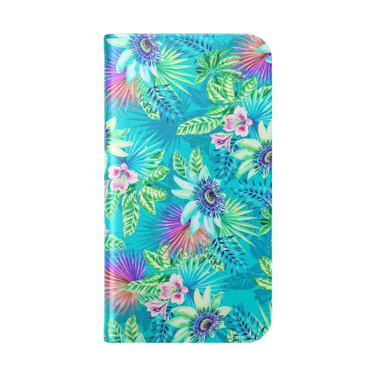 Vibrant tropical passion fruit floral pattern phone case cover - Folded Back