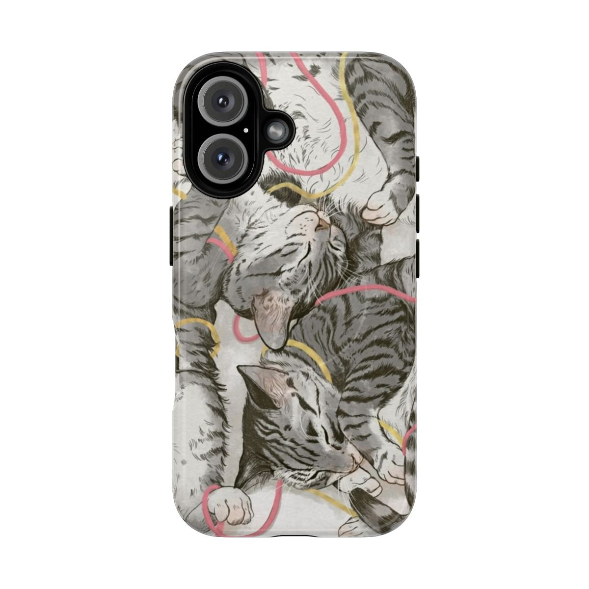 Watercolor design featuring sleeping cats on a magnetic phone case