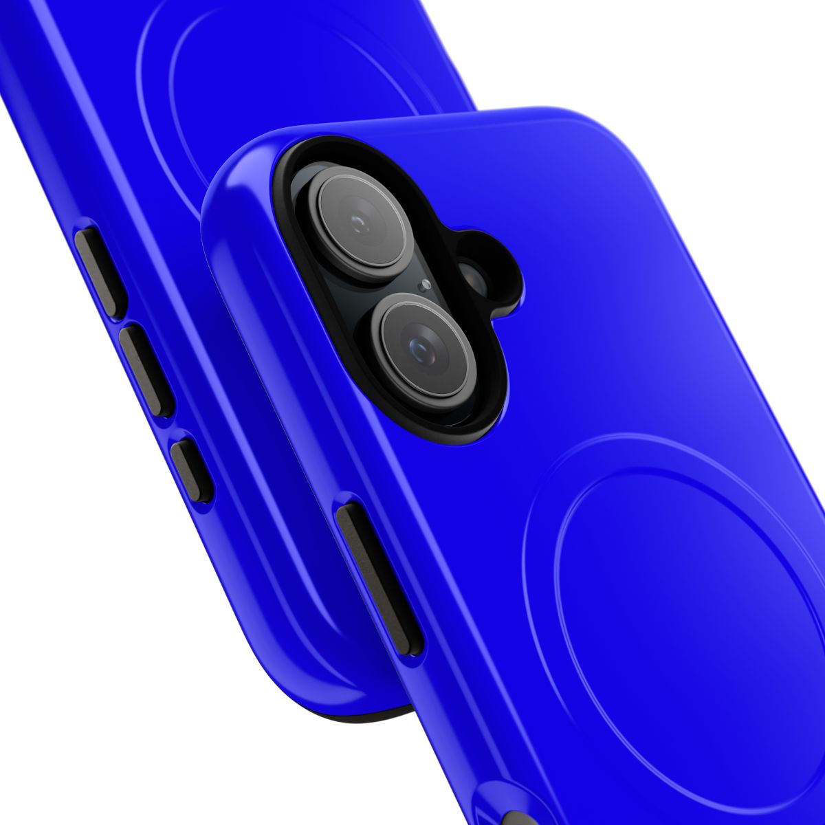 Neon blue tough and magnetic phone case - Detail