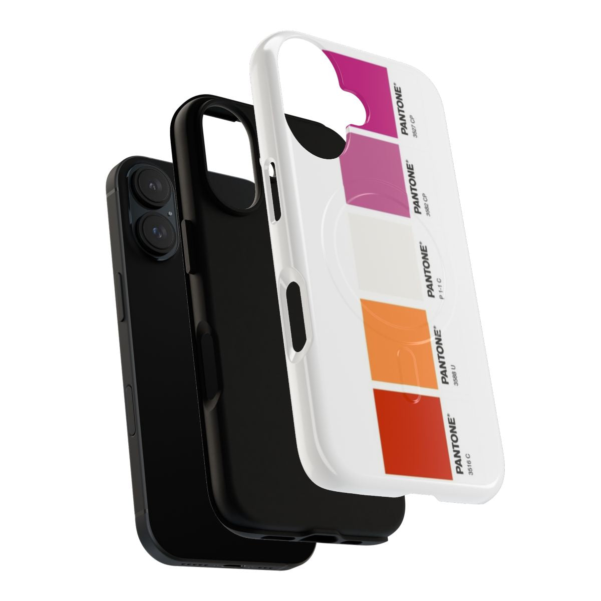 Magnetic Tough Phone Case with Vibrant Lesbian and LGBTQ+ Pride Design - Layers