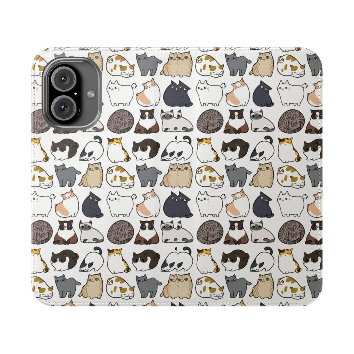 Colorful cat pattern flip phone case cover