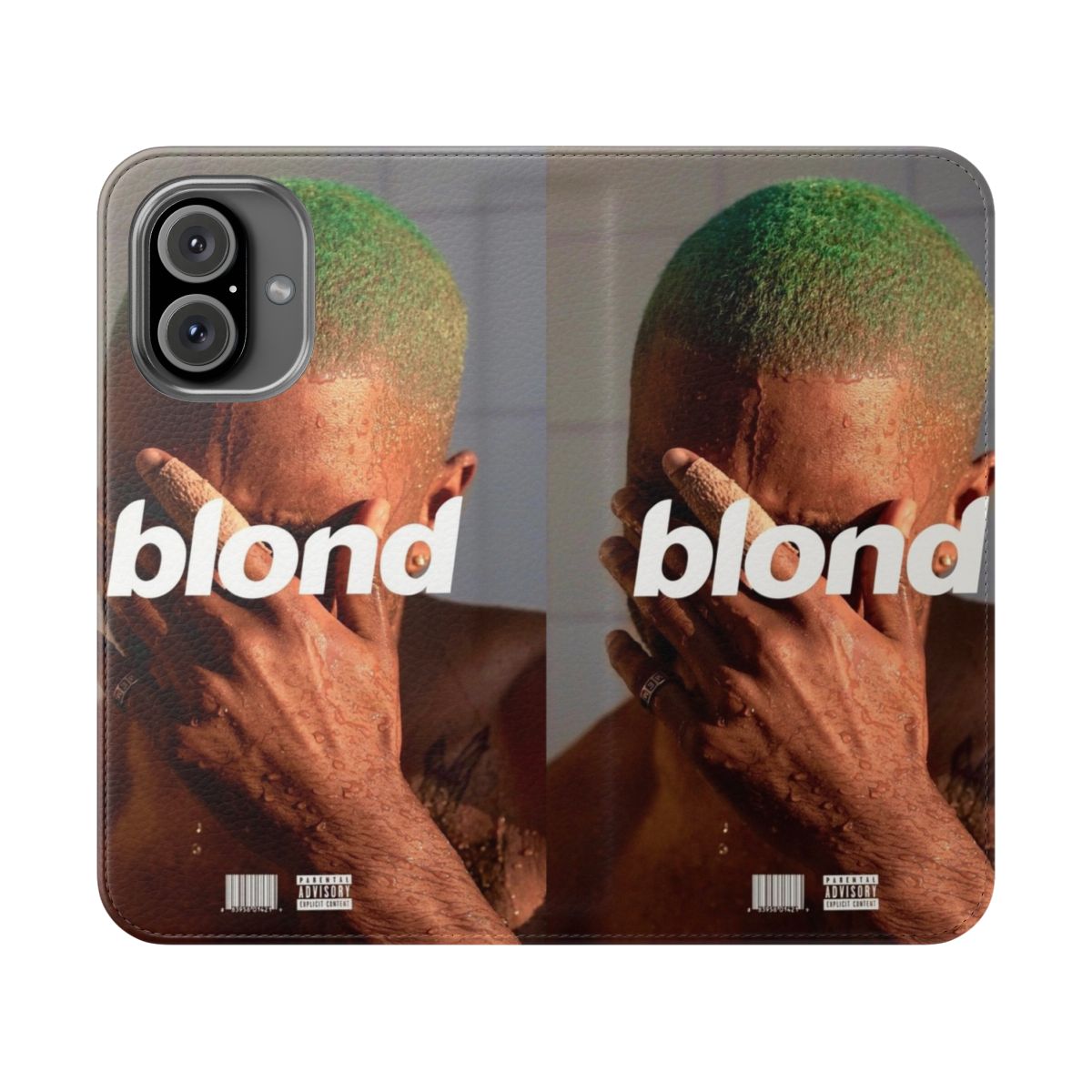 Colorful Frank Ocean-inspired phone case with a green hair design