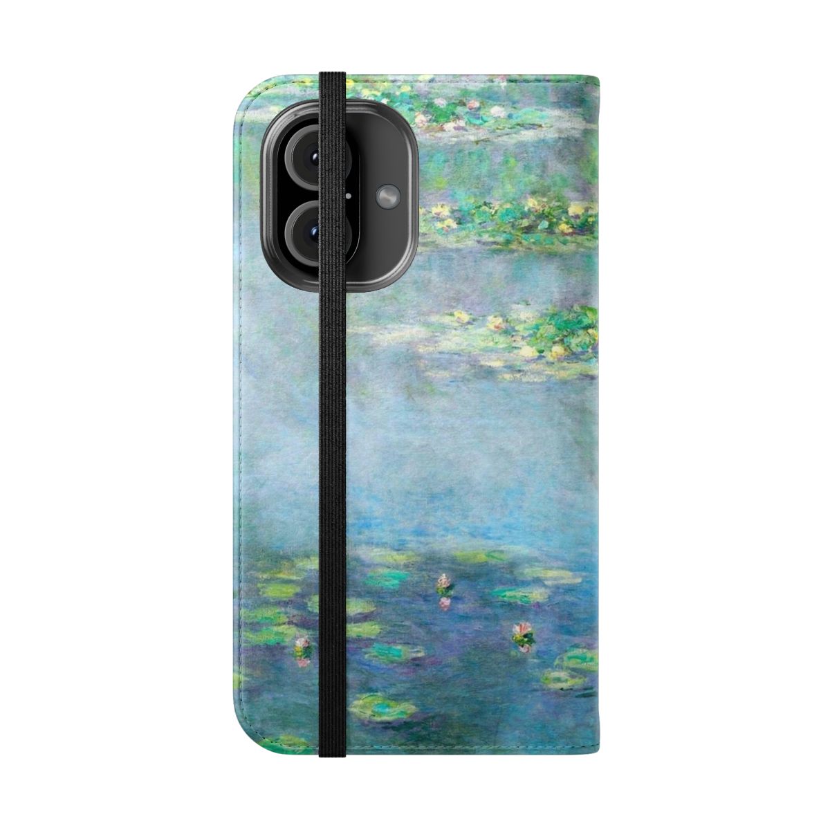 Stylish phone case featuring Monet's iconic Water Lilies painting - Folded Front