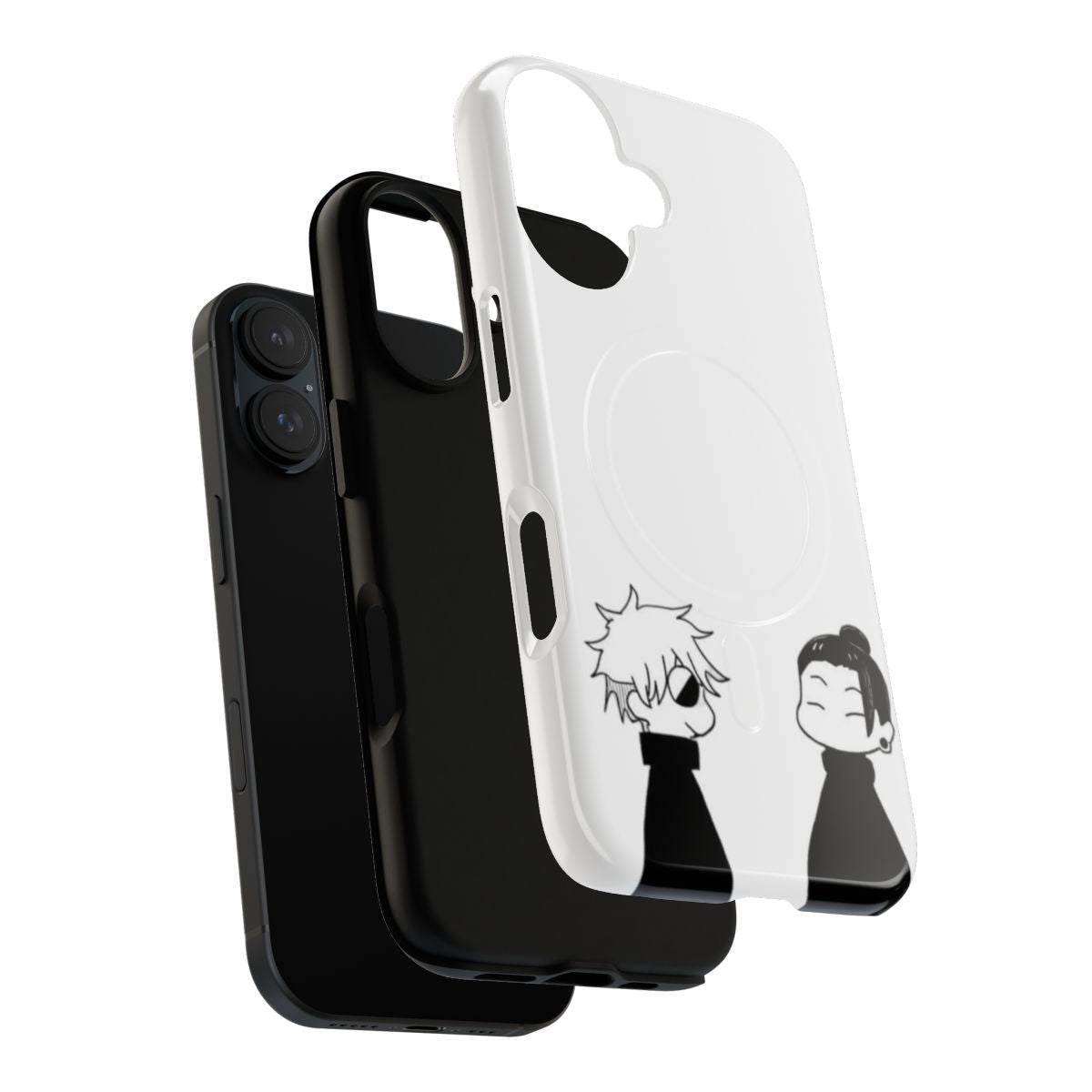 Magnetic phone case featuring characters Gojo and Geto from the anime Jujutsu Kaisen - Layers