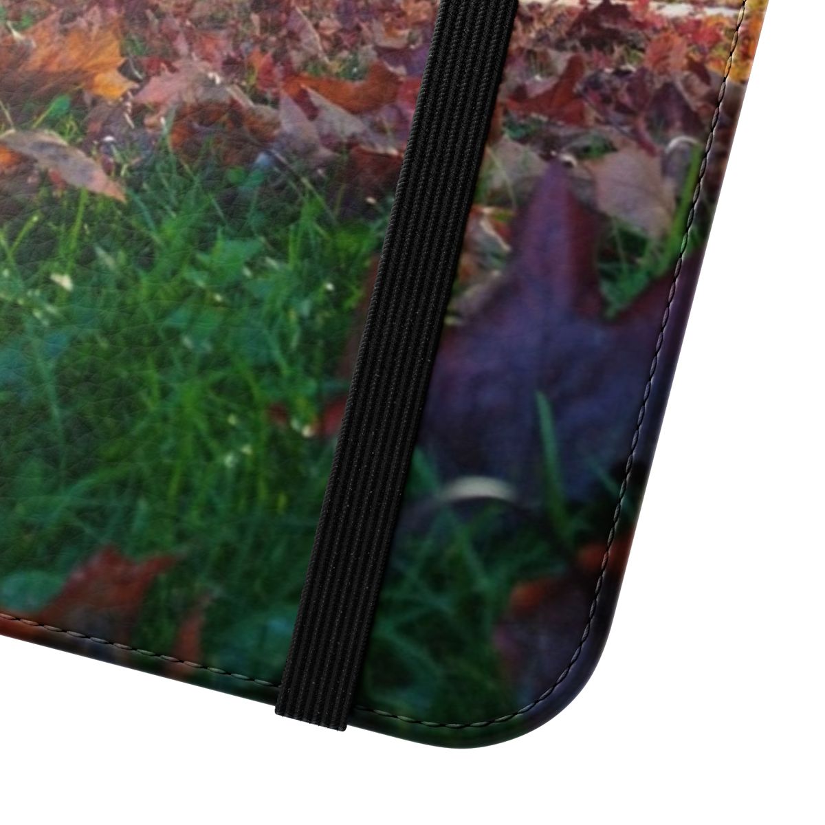 Autumn landscape phone case featuring a vibrant fall foliage design - Close Up