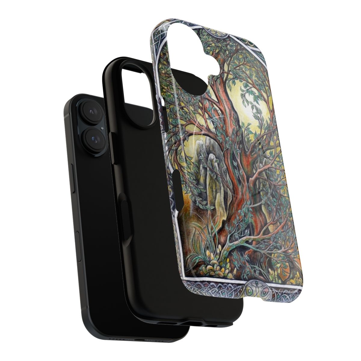 Enchanted nature phone case with magical tree and forest design - Layers