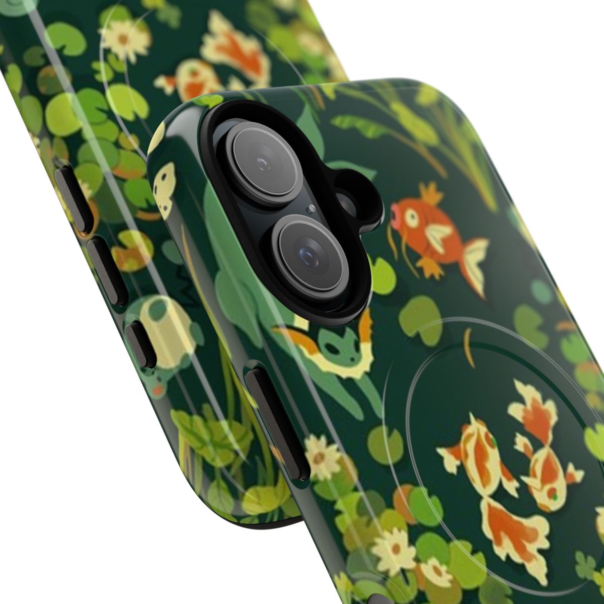 Whirlpool-inspired magnetic tough phone case with floral and vintage patterns - Detail