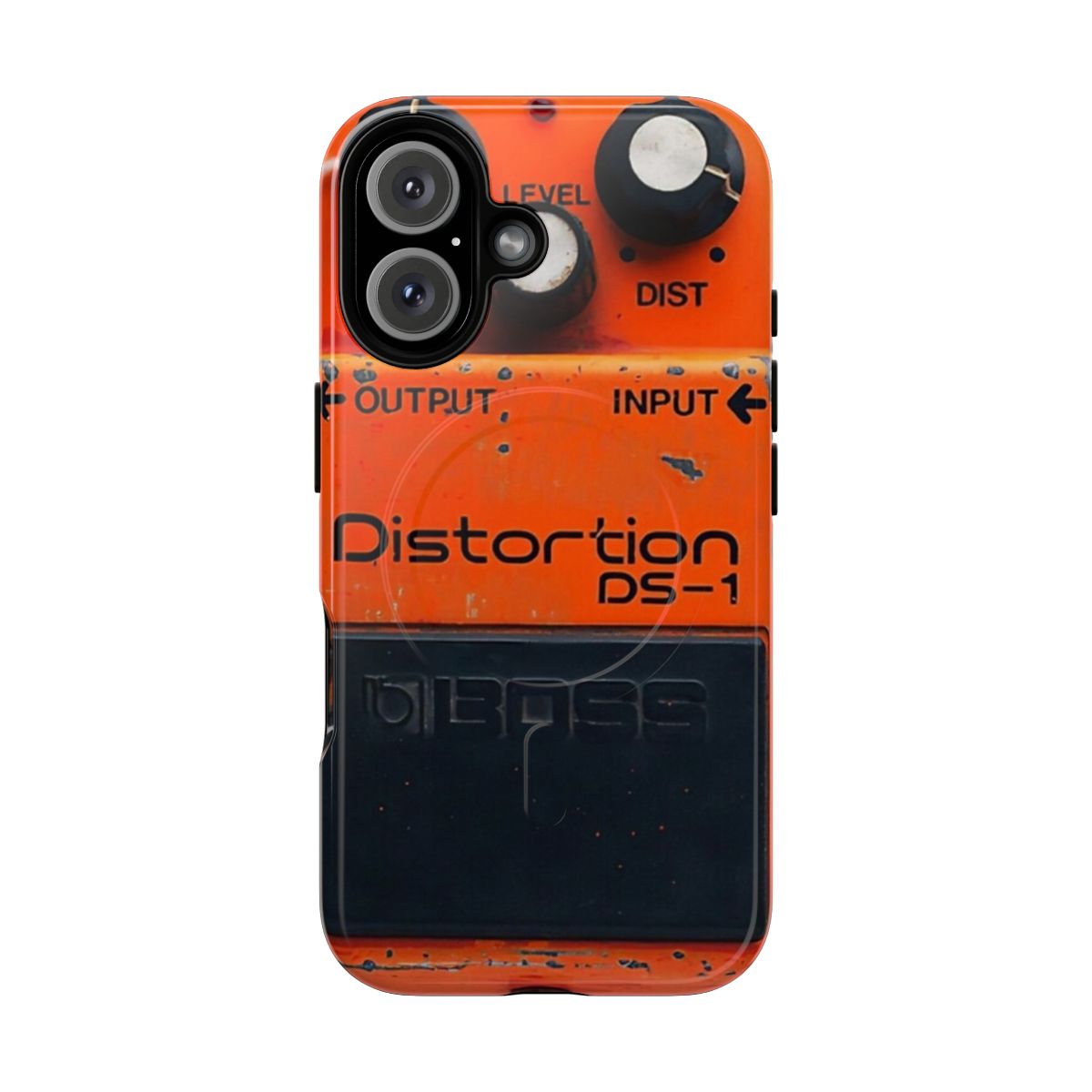 Magnetic tough phone case with guitar effects design for shoegaze music enthusiasts