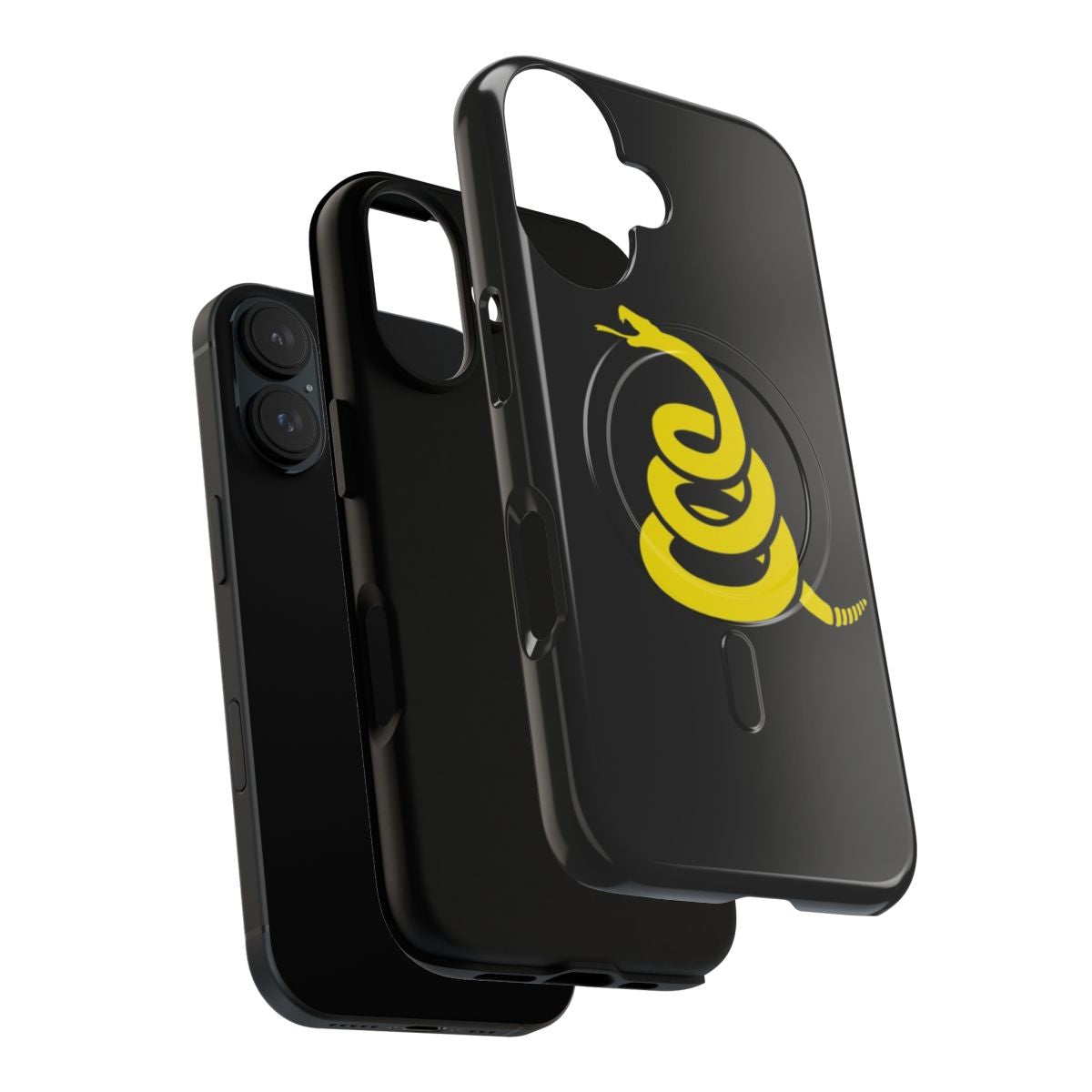 Customizable phone case with a modern interpretation of the Gadsden 'Don't Tread on Me' flag - Layers