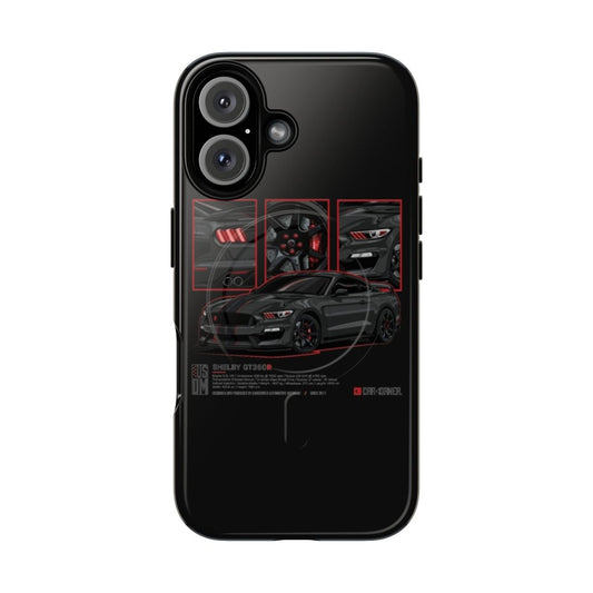 Magnetic tough case featuring a stylized Ford Mustang GT350R for car enthusiasts