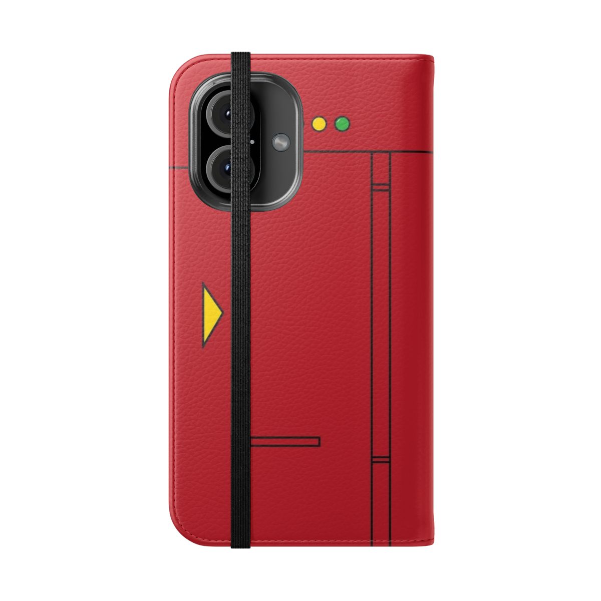 Pokémon-themed flip cover phone case with pokédex design - Folded Front