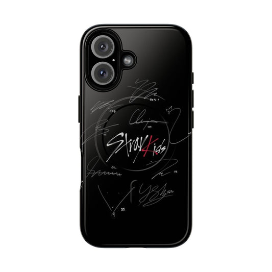 Stray Kids OT9 Signatures Black Magnetic Tough Phone Case