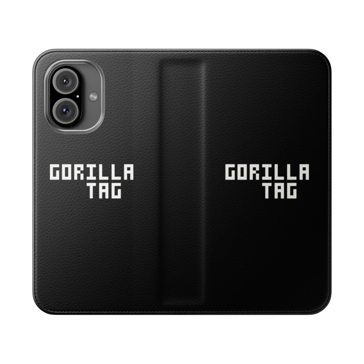 Gorilla Tag-themed phone case with a flip cover design