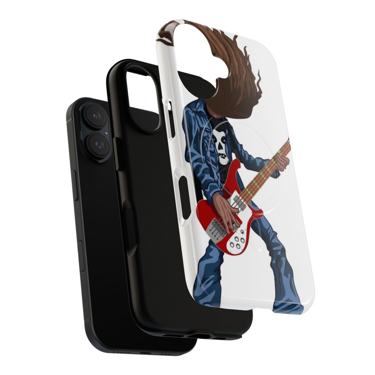 Magnetic phone case with Cliff Burton-inspired design for heavy metal and thrash music fans - Layers