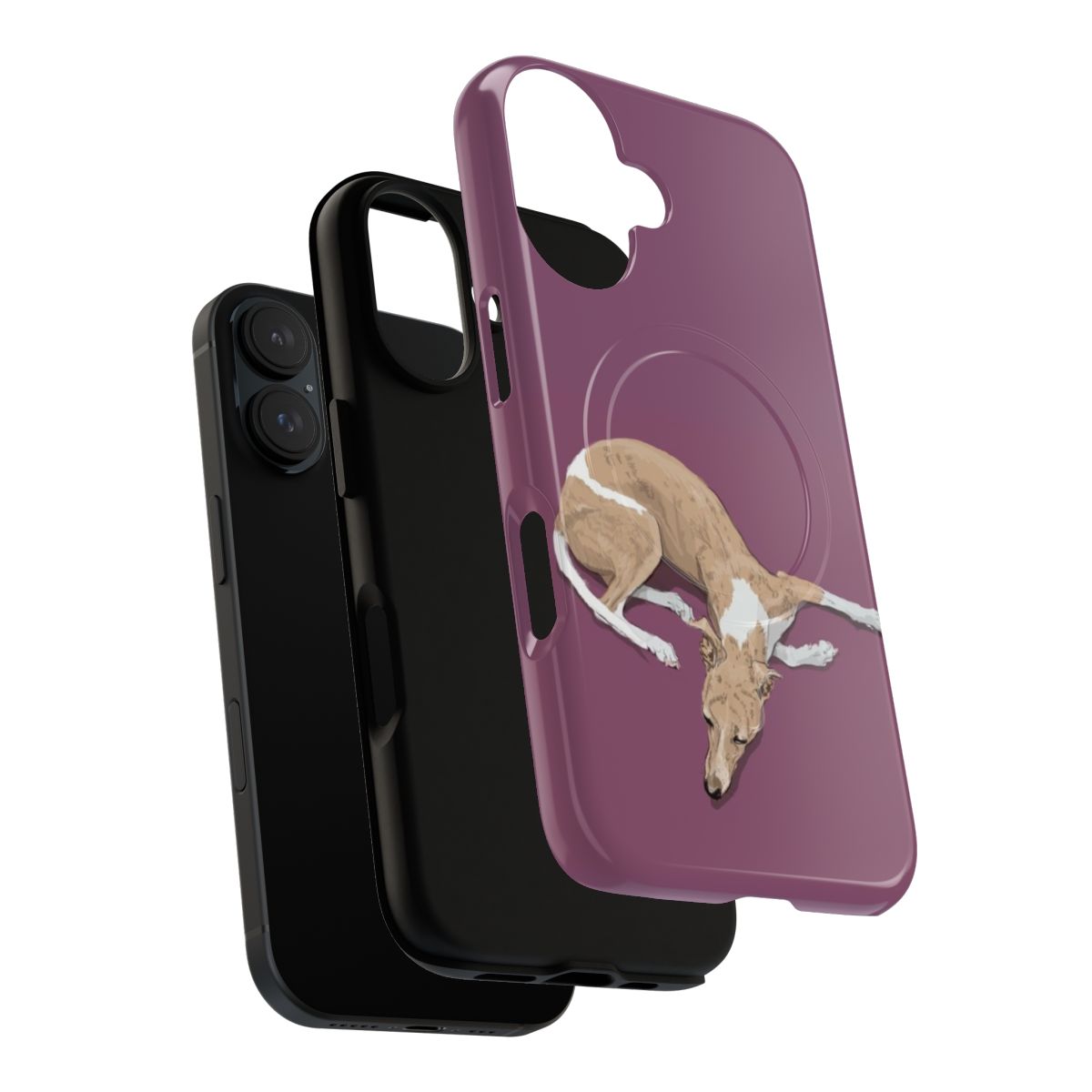 Whippet dog portrait on a durable phone case - Layers