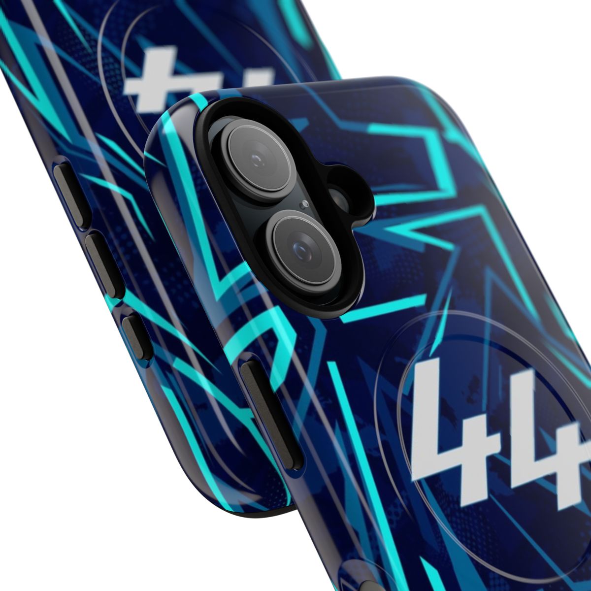 Retro minimalist phone case featuring Lewis Hamilton's iconic #44 formula one car design - Detail