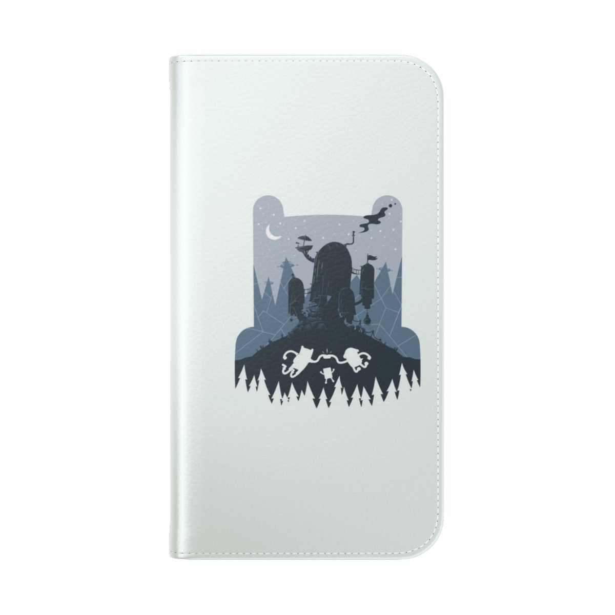 Flip phone case featuring adventure time inspired characters and designs - Folded Back