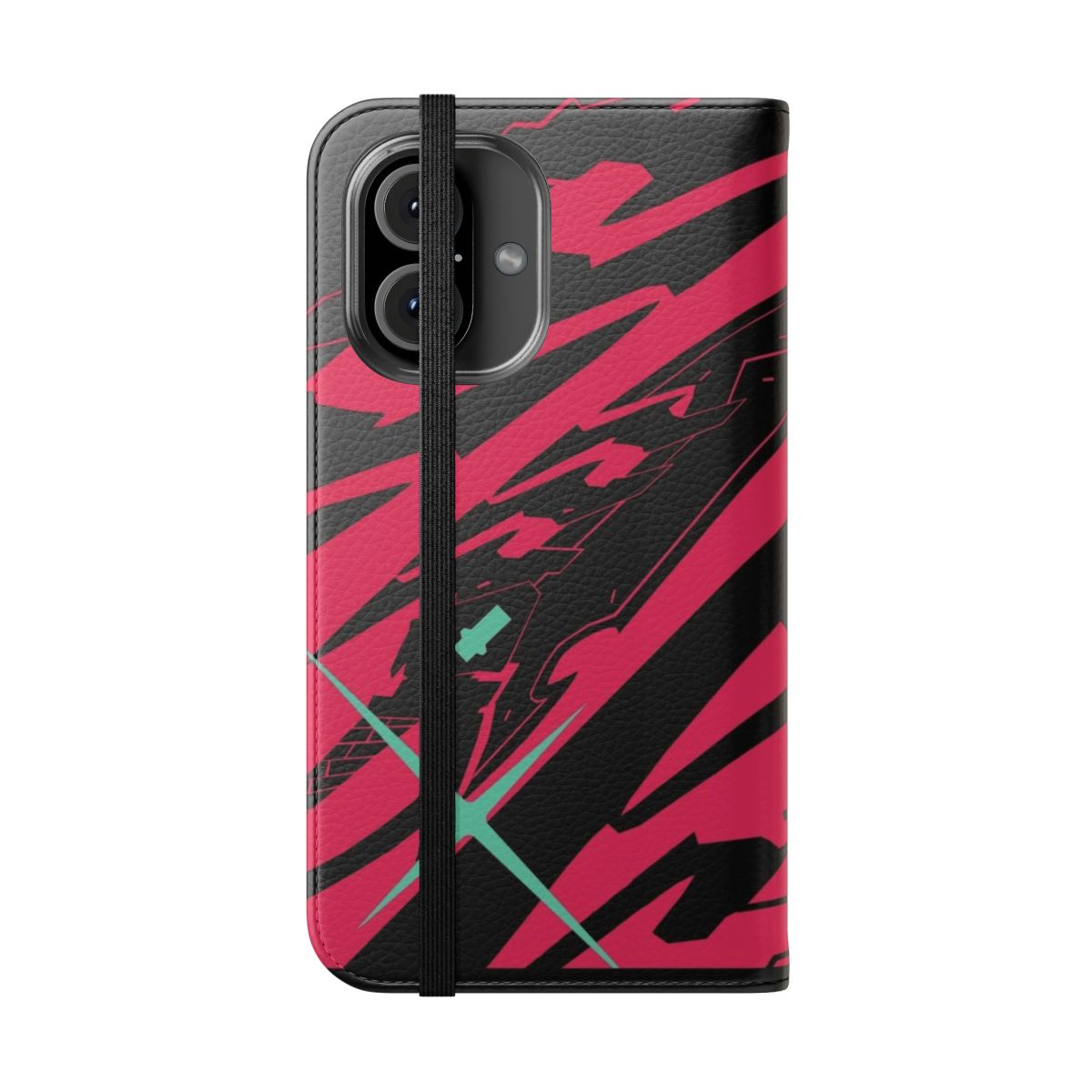 Xenoblade Chronicles-themed flip phone case with Mythra and Rex design - Folded Front