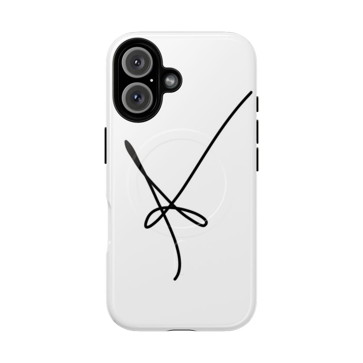 A phone case featuring the signature of beloved actress Sarah Paulson, known for her roles in American Horror Story and Ratched.