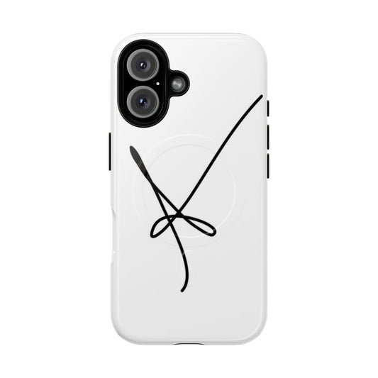 A phone case featuring the signature of beloved actress Sarah Paulson, known for her roles in American Horror Story and Ratched.