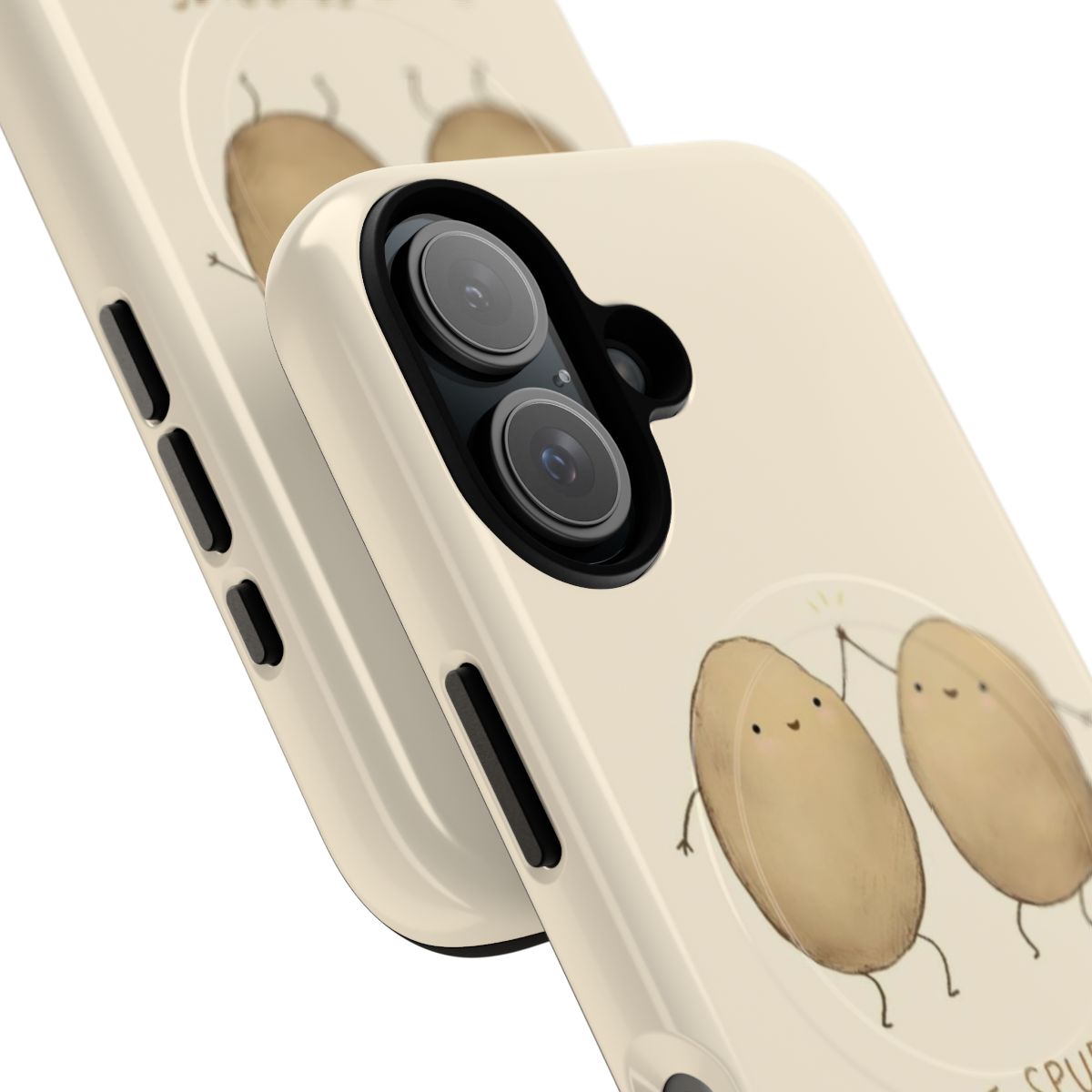 Potato-themed magnetic tough phone cases with funny potato memes and designs. - Detail