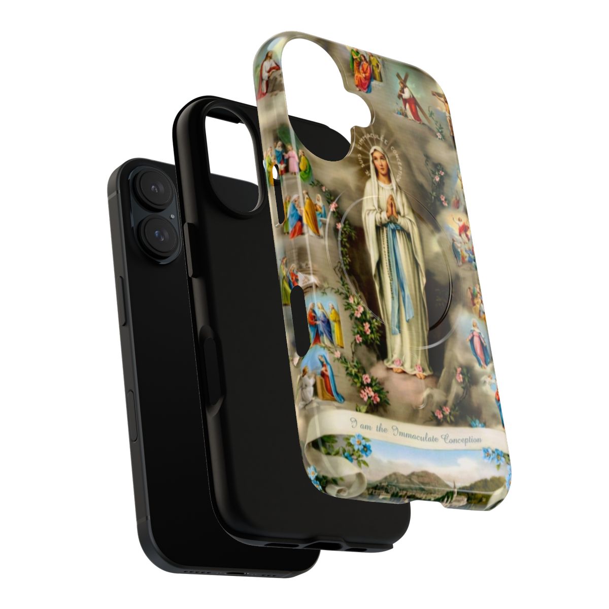 Immaculate Conception magnetic phone case featuring the image of the Virgin Mary - Layers