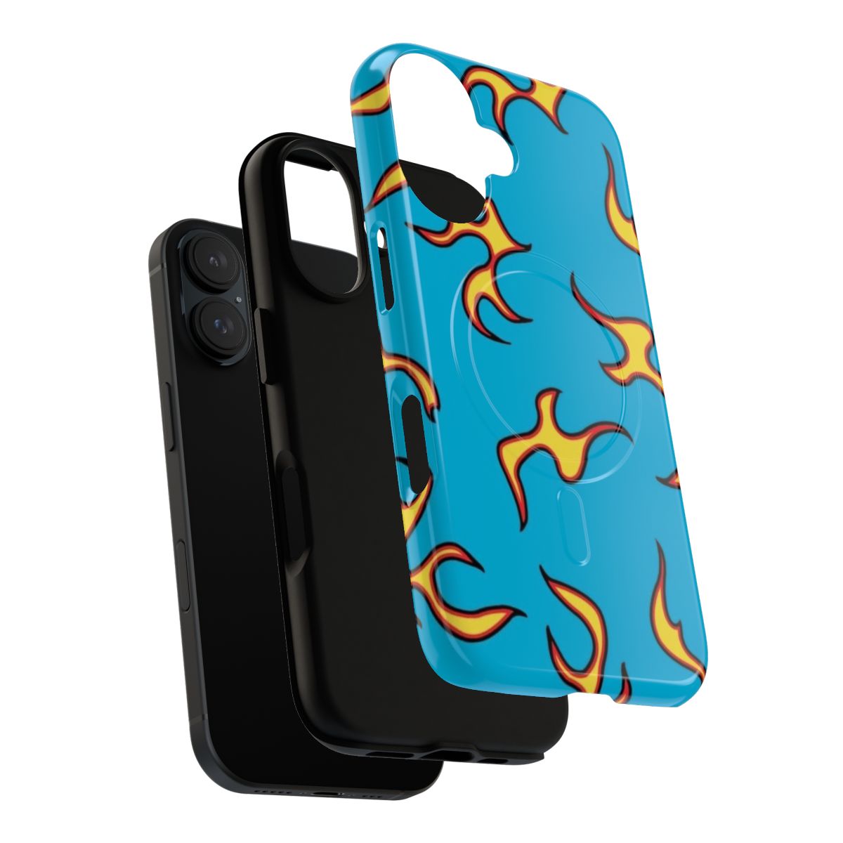 Blue and flame pattern phone case inspired by Tyler the Creator's Golf Wang brand - Layers