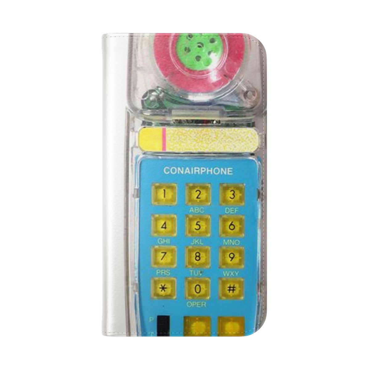 Retro 80s neon transparent flip phone case - Folded Back