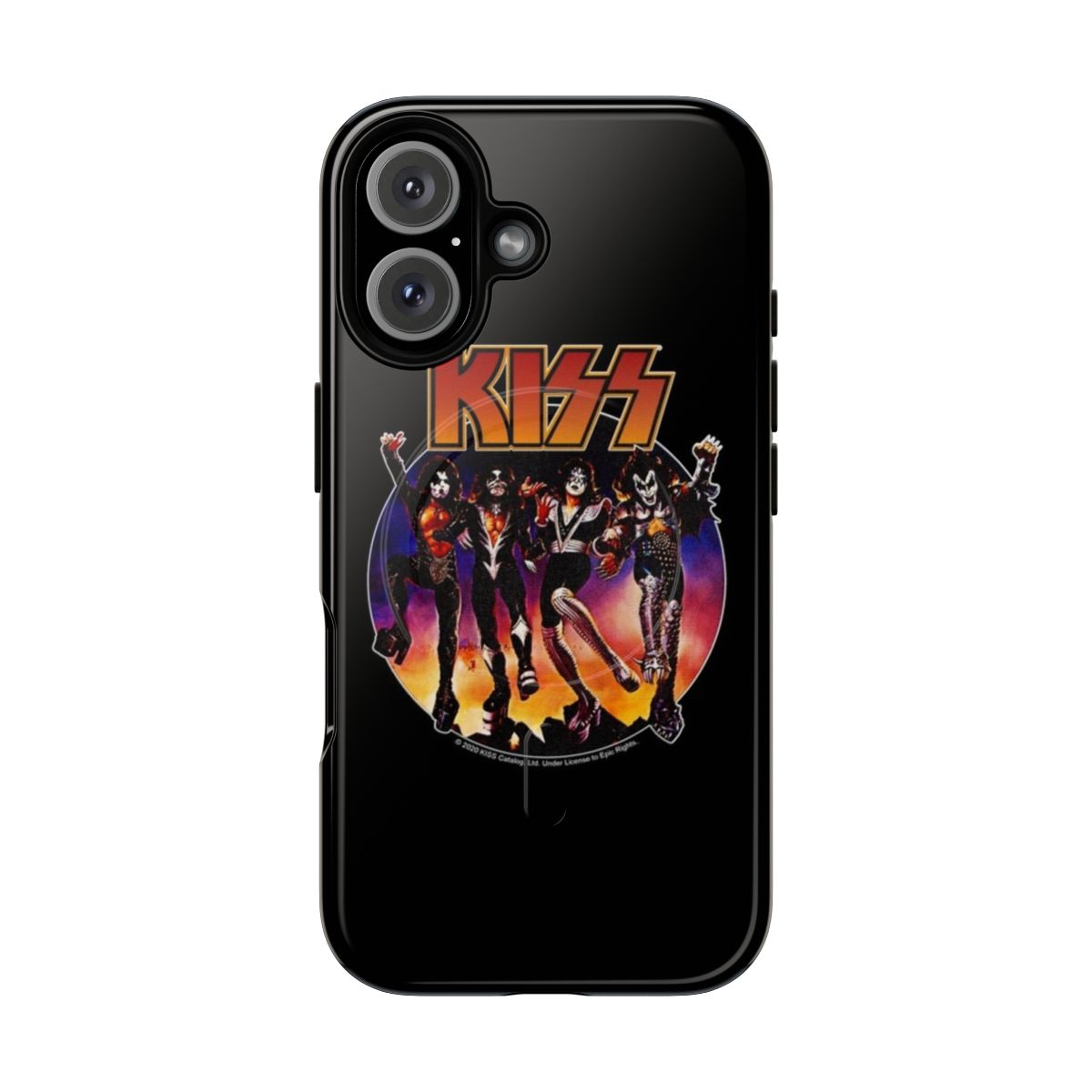 Vintage-inspired KISS magnetic tough phone case with classic band logo and imagery