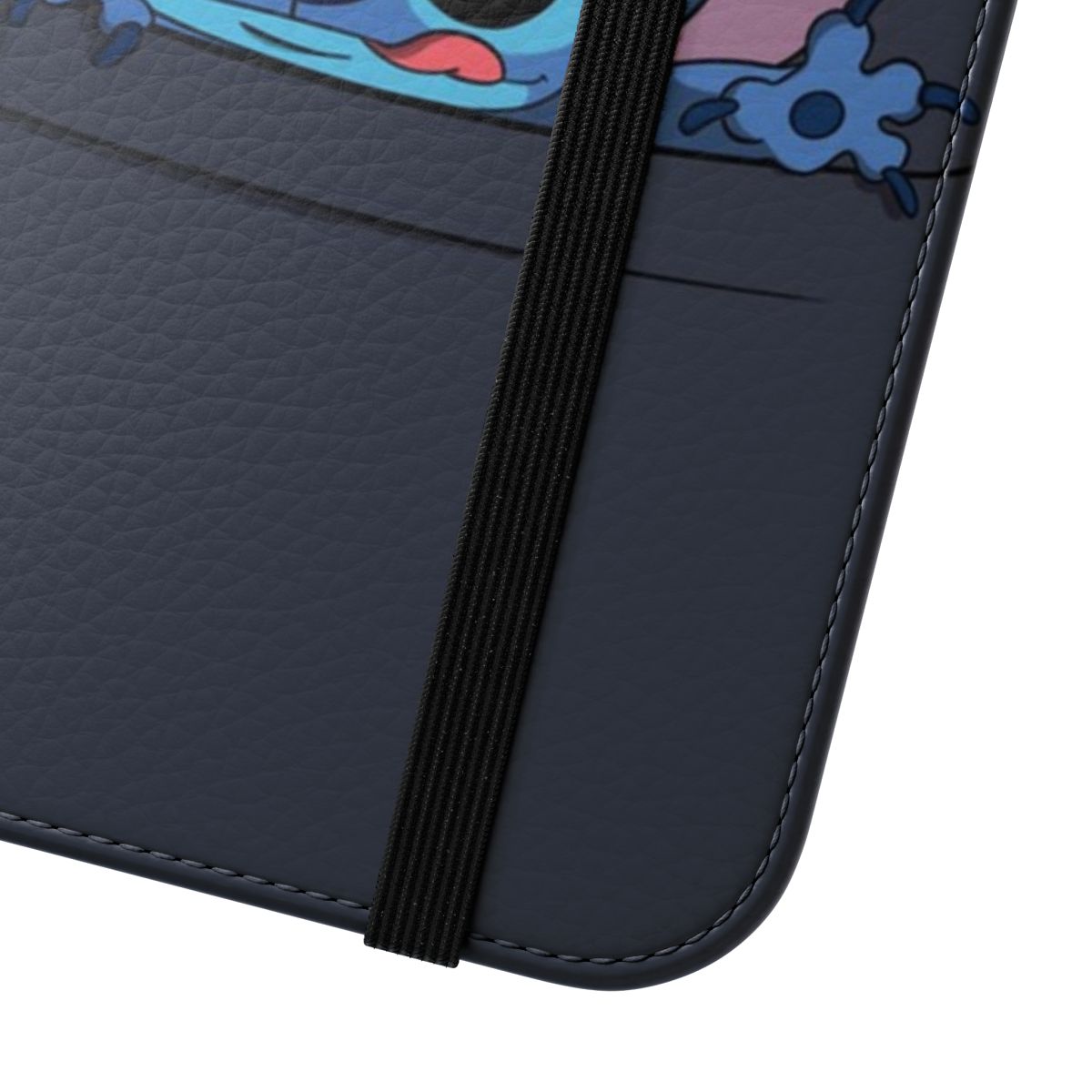 Lilo and Stitch inspired flip cover phone case with cute monster design - Close Up