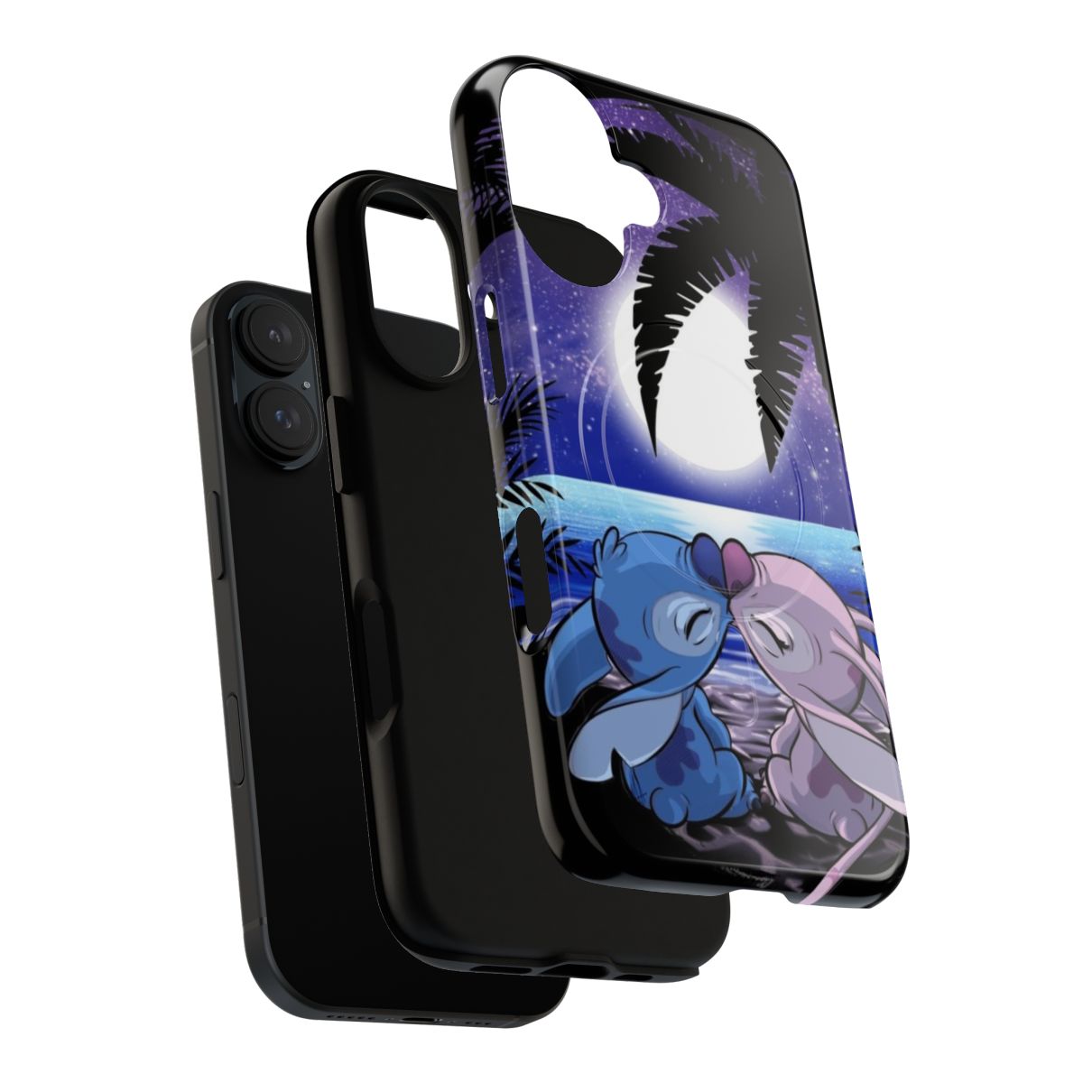 Magnetic tough phone case with Aloha-themed design featuring characters from the popular movie Lilo & Stitch. - Layers