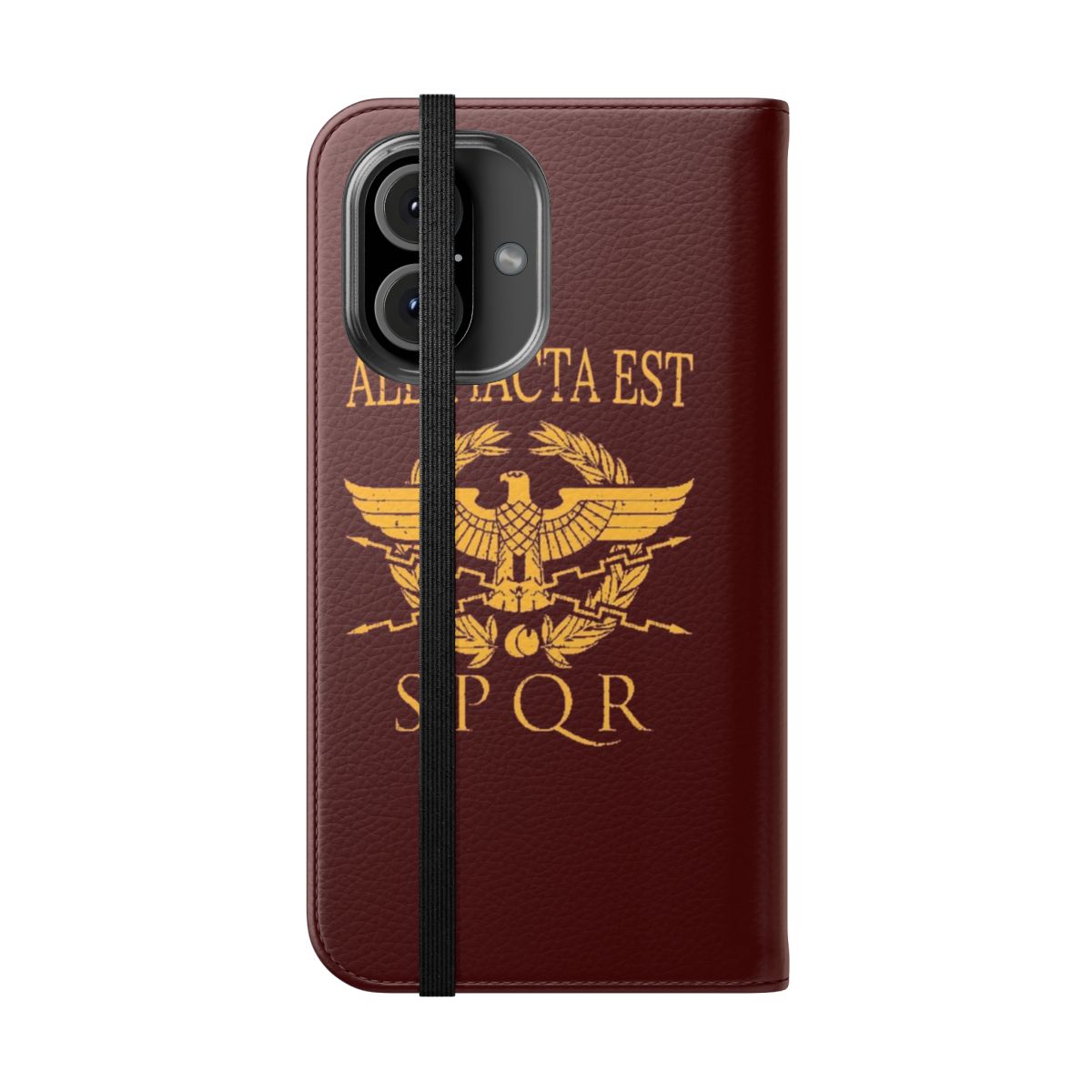 Flip cover phone case with ancient Roman empire and legion design - Folded Front