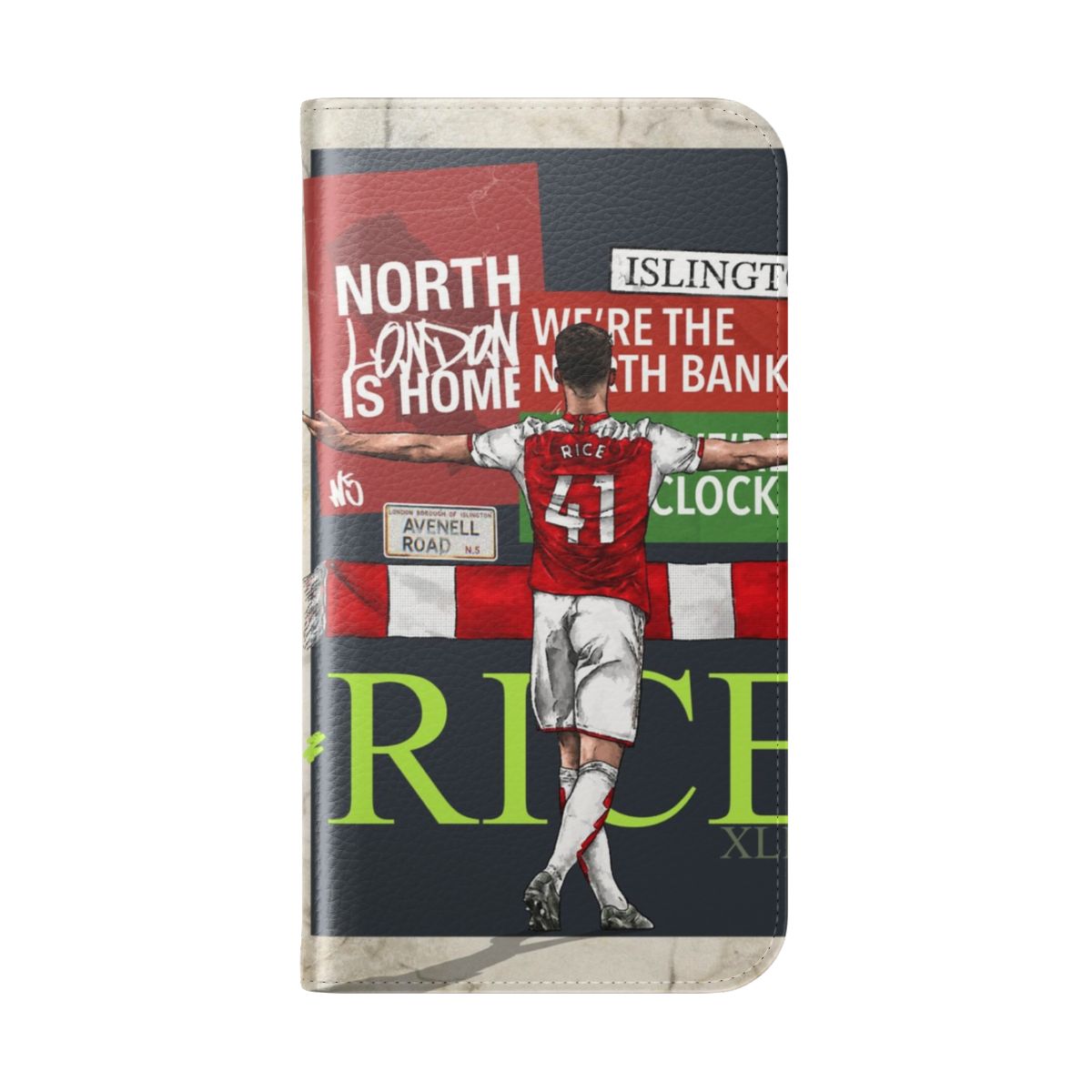 Football inspired flip cover phone case for North London fans - Folded Back