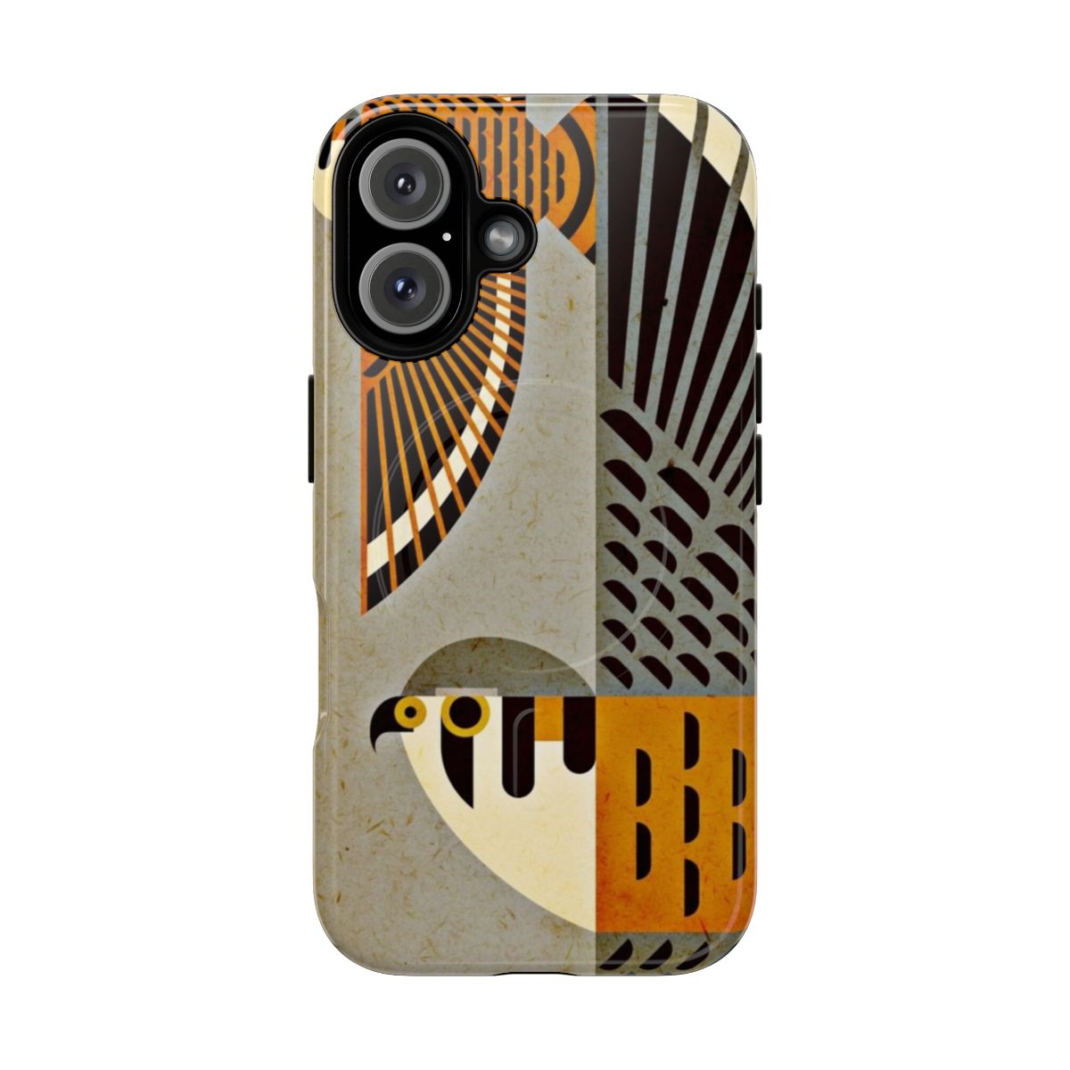 Detailed digital illustration of a pair of American kestrels on a durable phone case