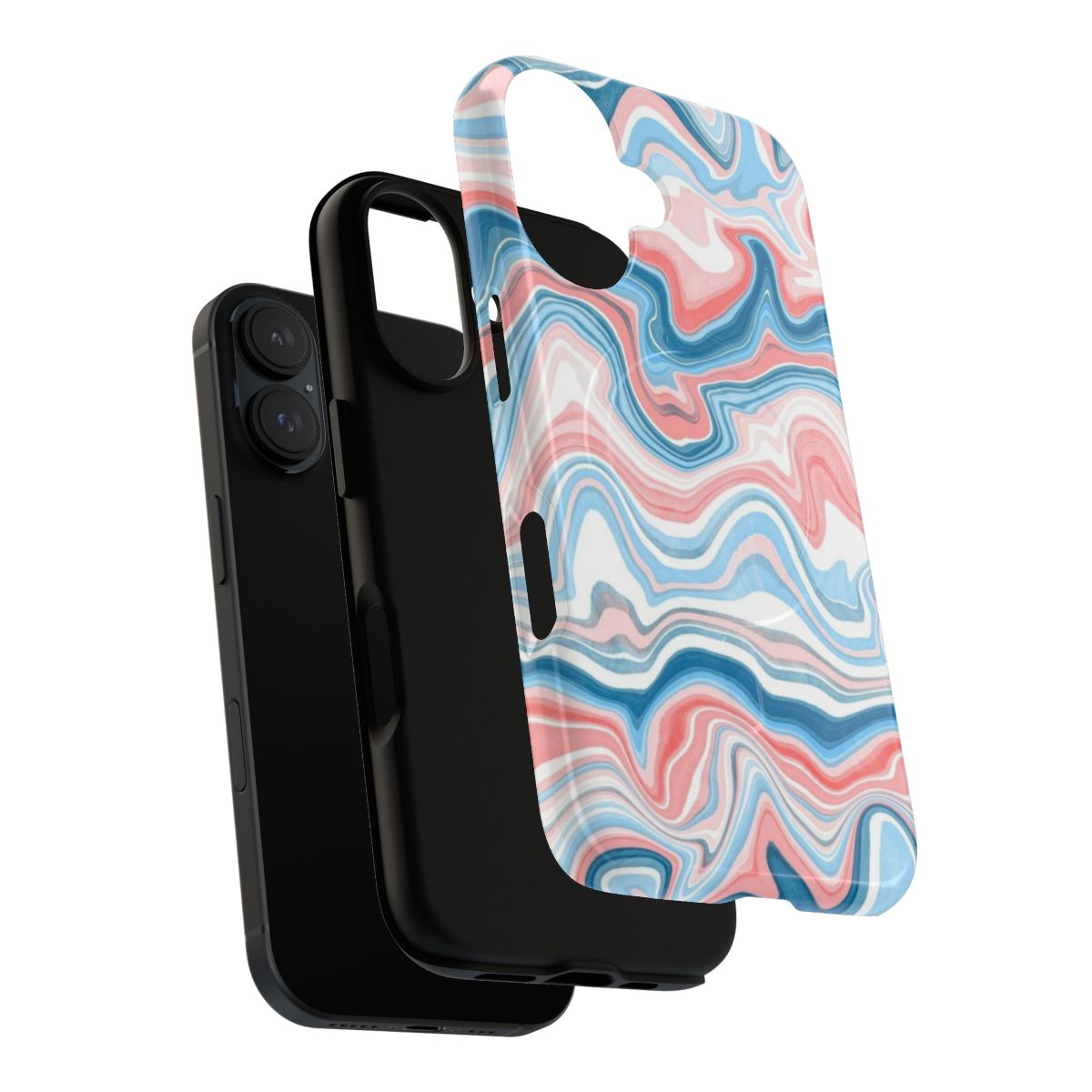 Multicolor marble pattern phone case - Layers