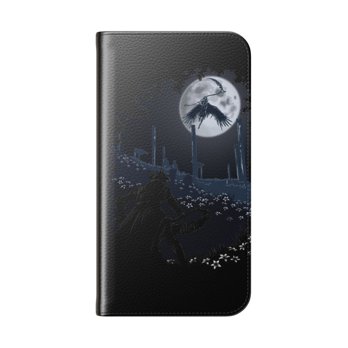 Bloodborne inspired flip phone case with Gehrman the First Hunter design - Folded Back