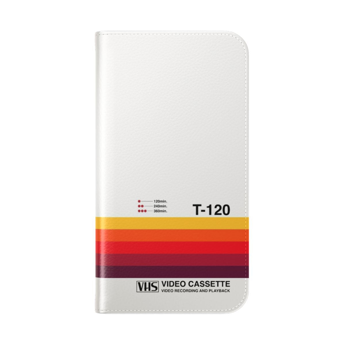 Sunset-themed retro VHS-style flip cover phone case - Folded Back