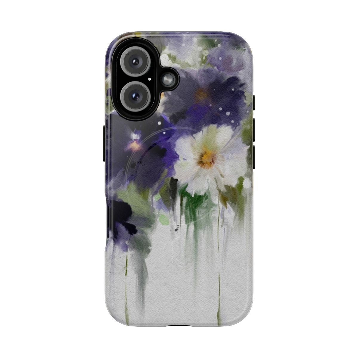 Blue floral pattern on a magnetic tough phone case