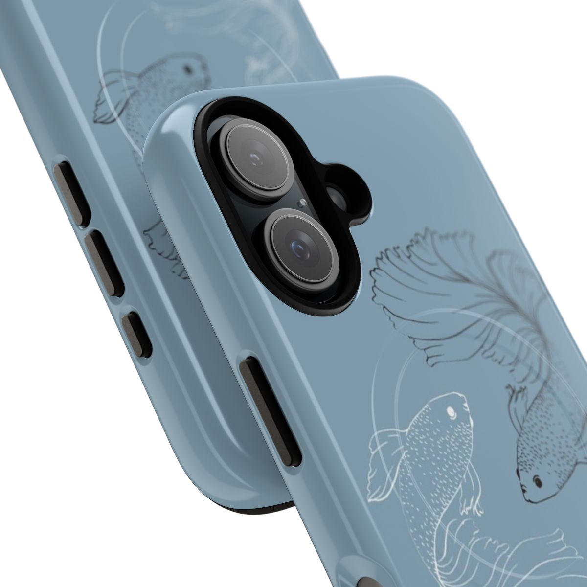 Anime-themed magnetic tough phone case with betta fish design - Detail