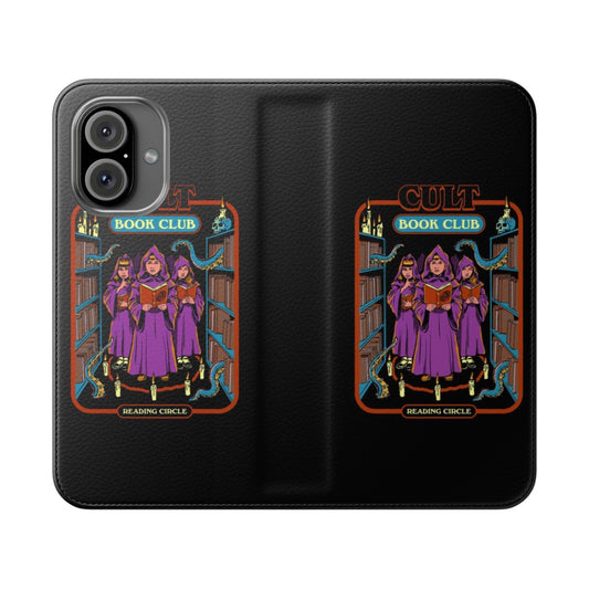 Retro vintage-inspired phone case with occult and cosmic horror book club design