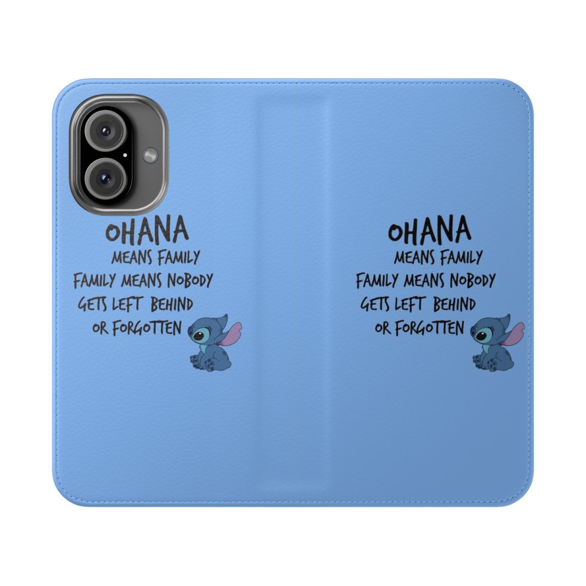 Flip cover phone case featuring a colorful Lilo & Stitch design